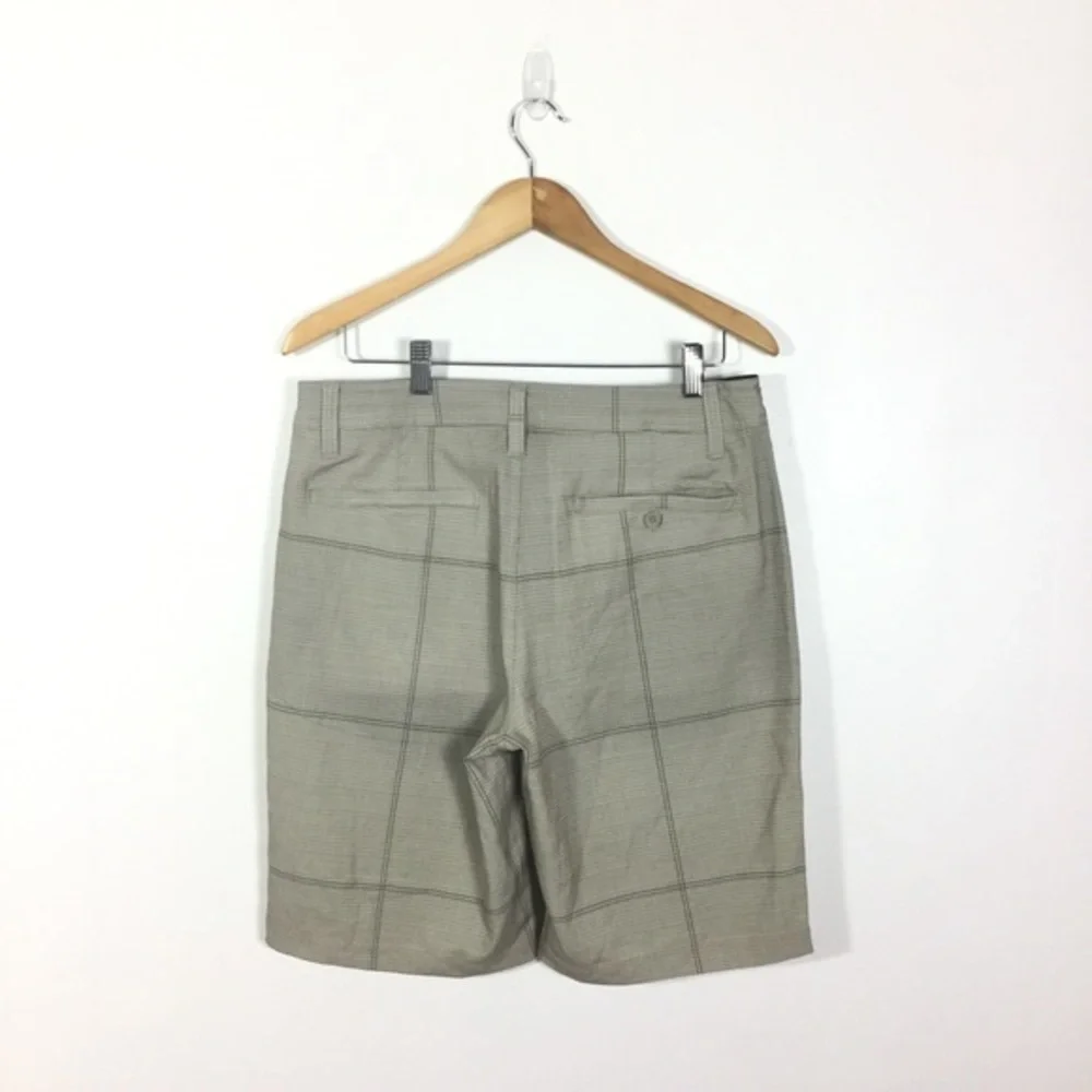Vintage Hang‎ Ten golf shorts men’s 32 houndstooth tan Glen plaid preppy poet